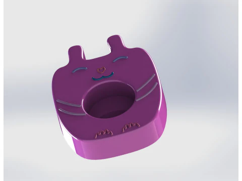 Cute Cat Tealight Candle Holder 3D Print Model