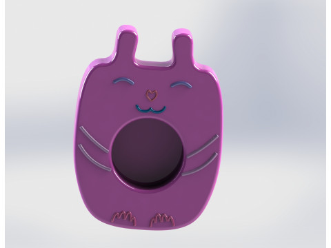 Cute Cat Tealight Candle Holder 3D Print Model