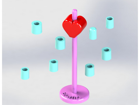 Berlin Tower Construction Set with Heart 3D Print Model