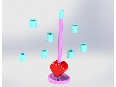 Berlin Tower Construction Set with Heart 3D Print Model