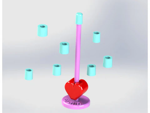 Berlin Tower Construction Set with Heart 3D Print Model