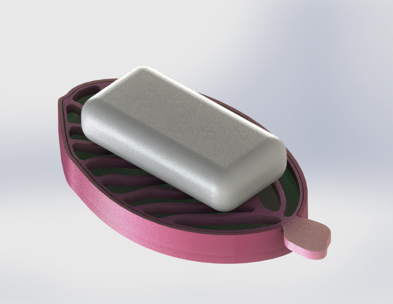 Leaf Soap Dish with Removable Veins 3D Print Model .c4d .max .obj .3ds .fbx .stl .blend 