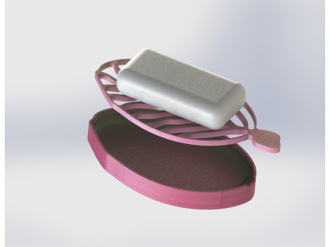 Leaf Soap Dish with Removable Veins 3D Print Model