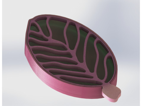 Leaf Soap Dish with Removable Veins 3D Print Model