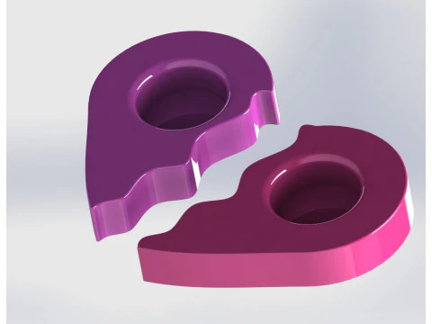 Heart Valentine Tealight Holder - Modular Candle Set No Support 3D Print Model