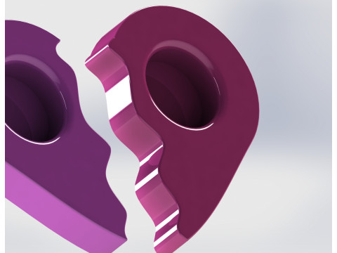 Heart Valentine Tealight Holder - Modular Candle Set No Support 3D Print Model