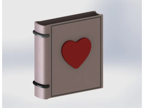 Organizador de libros para el d&iacute;a de San Valent&iacute;n - Edici&oacute;n Coraz&oacute;n Est&eacute;tico 220 mm Modelo de impresión 3D