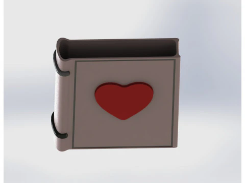 Valentines Day Book Organizer - Aesthetic Heart Edition 220mm 3D Print Model