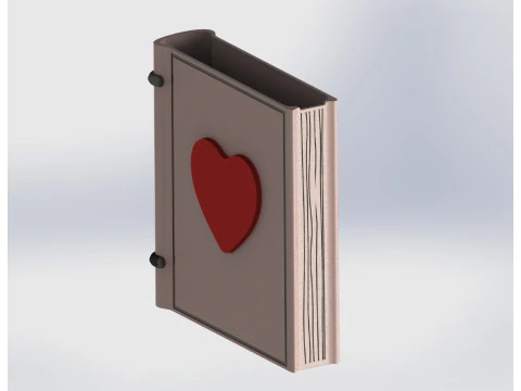 Valentines Day Book Organizer - Aesthetic Heart Edition 220mm 3D Print Model