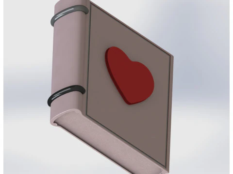 Valentines Day Book Organizer - Aesthetic Heart Edition 220mm 3D Print Model