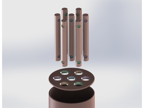 Classificador de cores Montessori interativo - Pilha de cilindros criativos GRATUITO Modelo de Impressão 3D