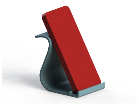 Dudukan Telepon Slot Ganda Kurva S Minimalis Model Cetak 3D