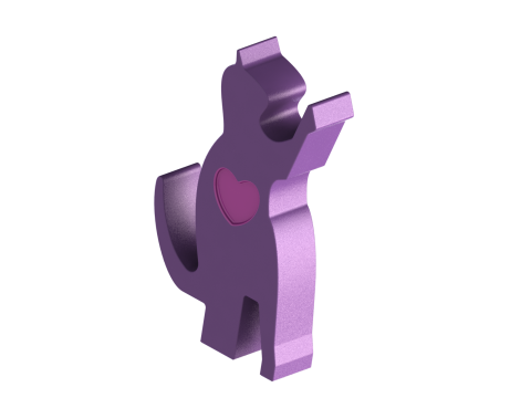 Geometric Heart Cat Phone Stand Modular Minimalist Design 3D Print Model