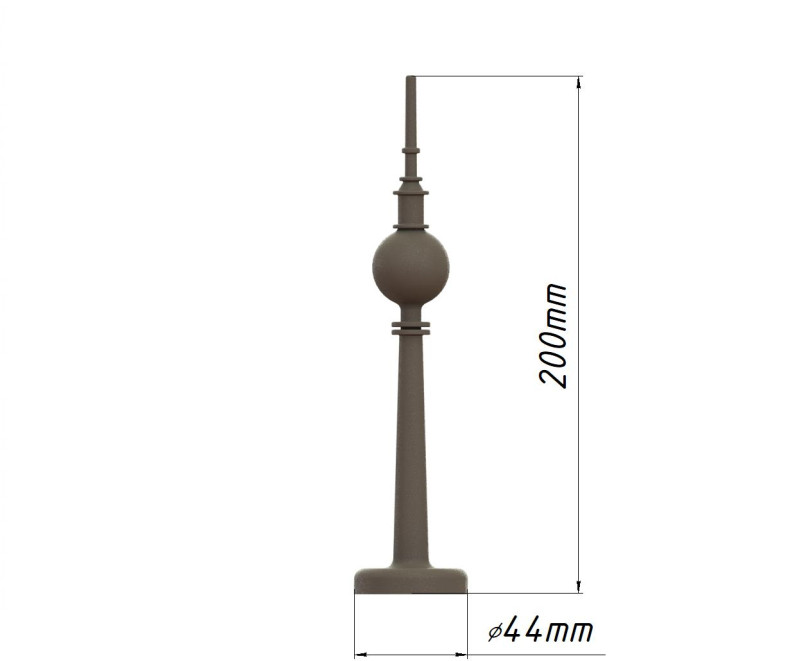 Berlin TV Tower Berliner Fernsehturm 200mm Architectural Scale Model 3D Print Model .c4d .max .obj .3ds .fbx .stl .blend