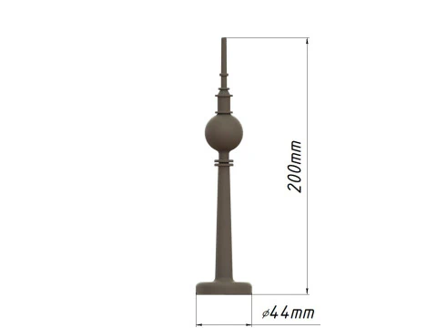 Tour de t&eacute;l&eacute;vision de Berlin Berliner Fernsehturm, mod&egrave;le architectural &agrave; l'&eacute;chelle 200 mm Modèles 3D en vedette
