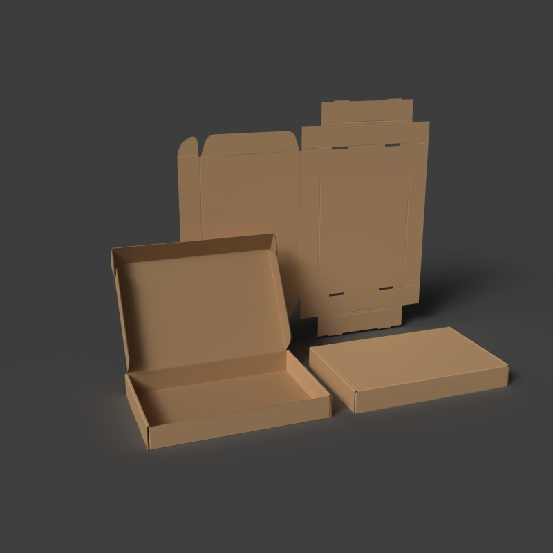 A self-assembling corrugated cardboard tray 3D Model .c4d .max .obj .3ds .fbx .stl .blend