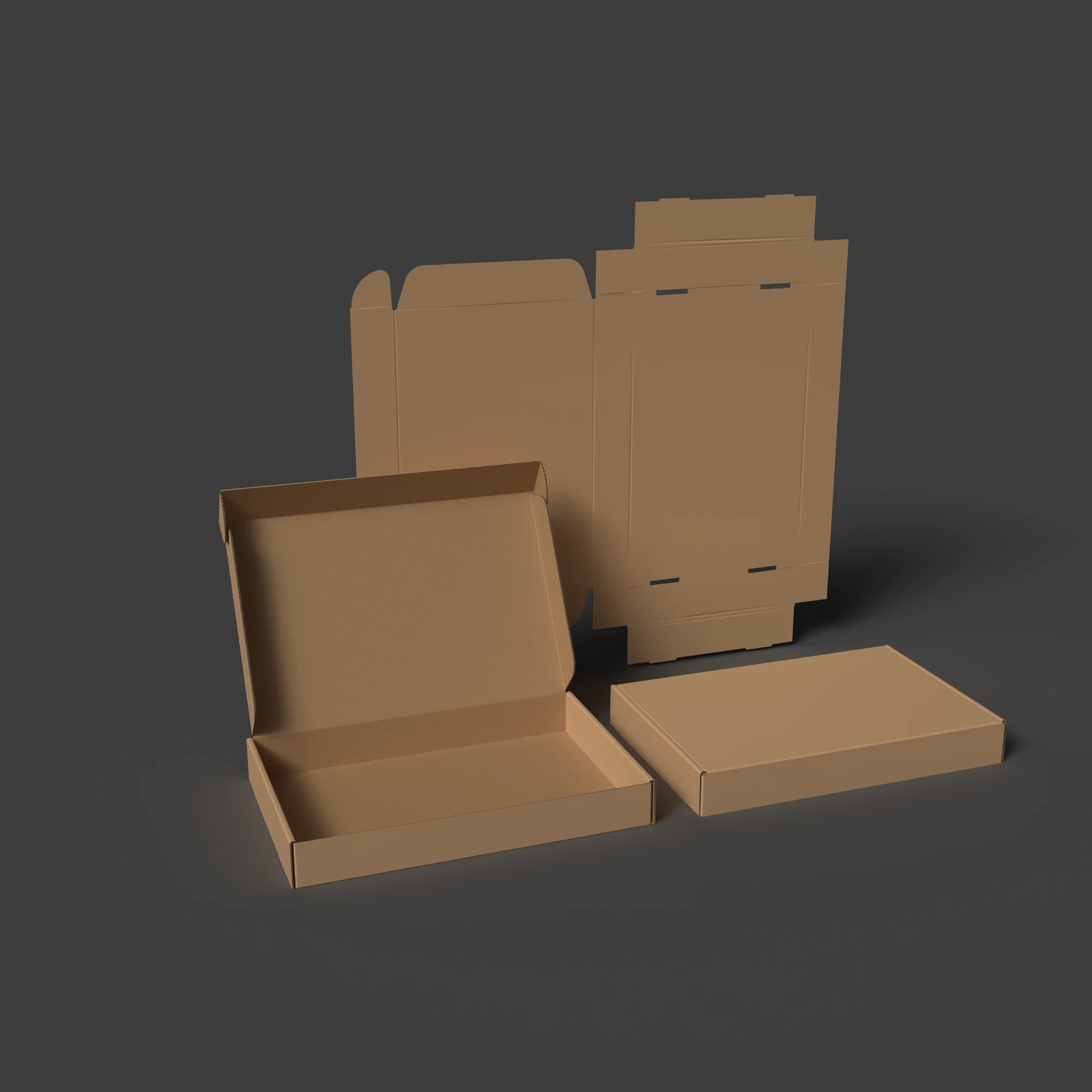 A self-assembling corrugated cardboard tray 3D Model .c4d .max .obj .3ds .fbx .stl .blend 