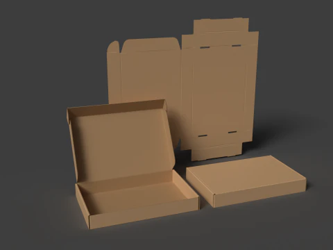 스스로 조립할 수 있는 골판지 트레이 3D 모델