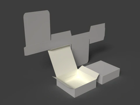 골판지 상자 개폐 포장 및 분해 3D 모델