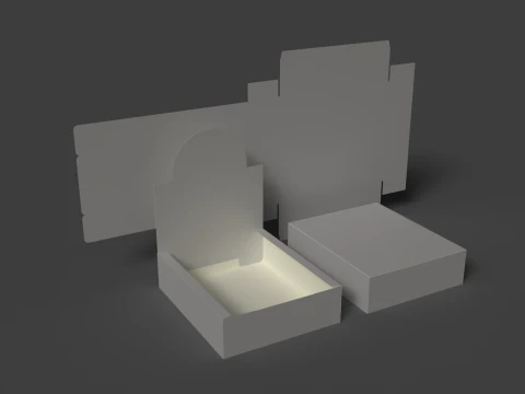 A cardboard tray that transforms into a display box The packaging can be opened closed and disass 3D Model
