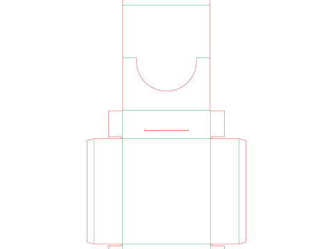 Een kartonnen bakje dat verandert in een displaydoos. De verpakking kan gesloten en gedemonteerd worden geopend 3D Model