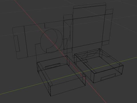 Een kartonnen bakje dat verandert in een displaydoos. De verpakking kan gesloten en gedemonteerd worden geopend 3D Model
