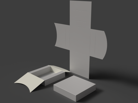 Una cartella in cartone con pareti tamponate. L'imballo è apribile chiuso e smontabile Modello 3D