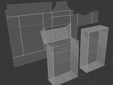 A cardboard cigarette pack The packaging is open closed and disassembled 3D Model