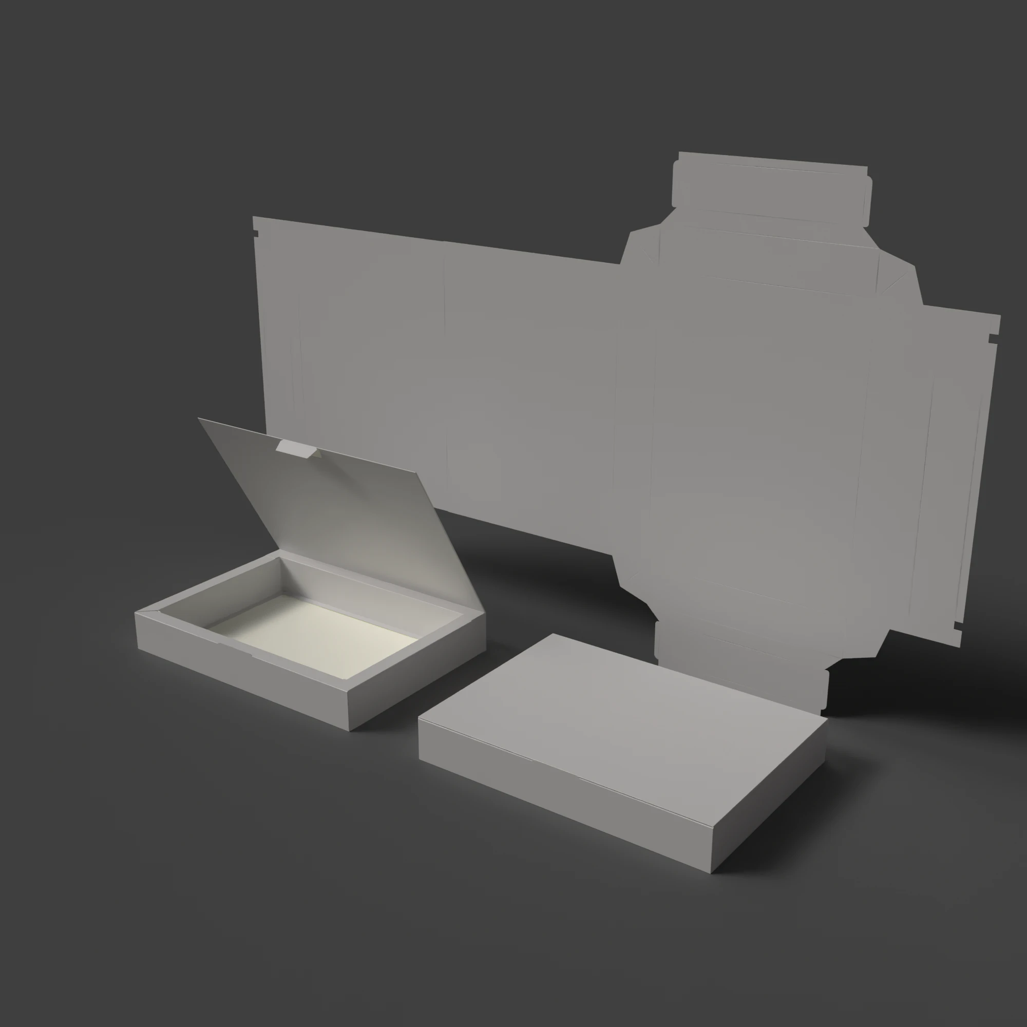 A cardboard tray with a wide rim and a lid The packaging can be opened closed and disassembled 3D Model .c4d .max .obj .3ds .fbx .stl .blend 