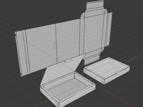 A cardboard tray with a wide rim and a lid The packaging can be opened closed and disassembled 3D Model