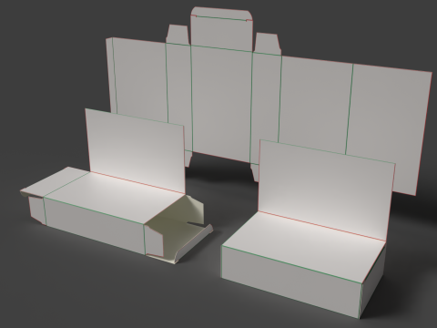 带外板的纸板箱 包装可打开、关闭和拆卸 3D 模型