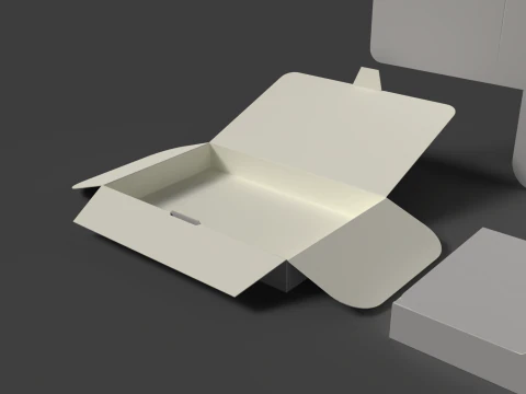 A cardboard folder with a flap Open closed and disassembled packaging 3D Model
