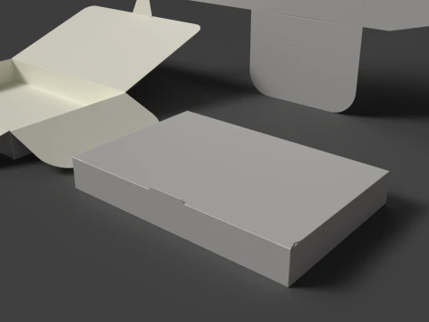 A cardboard folder with a flap Open closed and disassembled packaging 3D Model