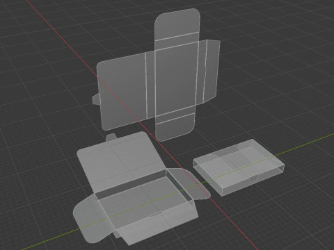A cardboard folder with a flap Open closed and disassembled packaging 3D Model