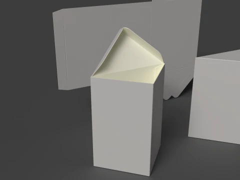 Caja prisma de cart&oacute;n triangular Embalaje abierto cerrado y desmontado Modelo 3D