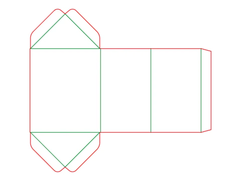 Caja prisma de cart&oacute;n triangular Embalaje abierto cerrado y desmontado Modelo 3D