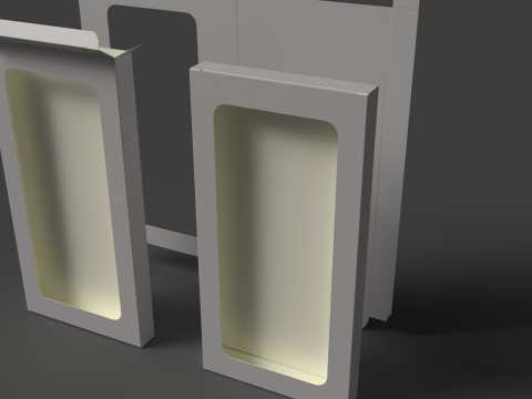 Cardboard box with window Open closed and disassembled packaging 3D Model