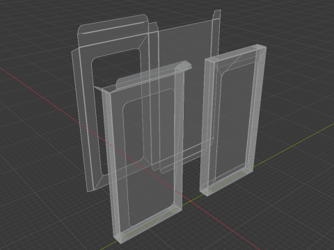 Cardboard box with window Open closed and disassembled packaging 3D Model