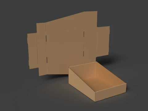 미세 골판지 디스플레이 트레이 조립 및 분해 포장 3D 모델