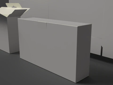 Cardboard box with zippers Open closed and disassembled packaging 3D Model