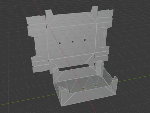 Corrugated cardboard tray Assembled and disassembled packaging 3D Model