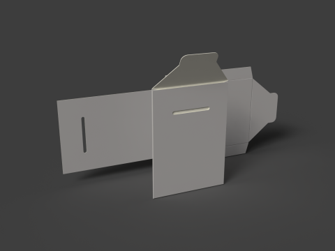 플랩 잠금 장치가 있는 판지 지갑 조립 및 분해 포장 3D 모델