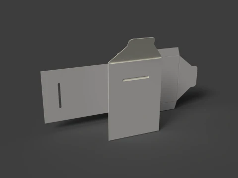 Un portafoglio in cartone con chiusura a patta. Confezione assemblata e smontata Modello 3D