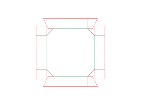 Octagonal corrugated cardboard tray Assembled and disassembled packaging 3D Model