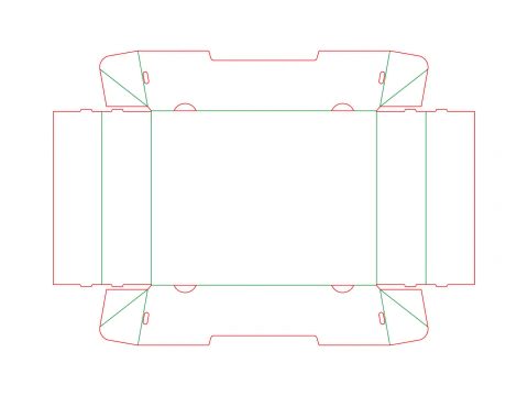Conical corrugated cardboard tray Assembled and disassembled packaging 3D Model