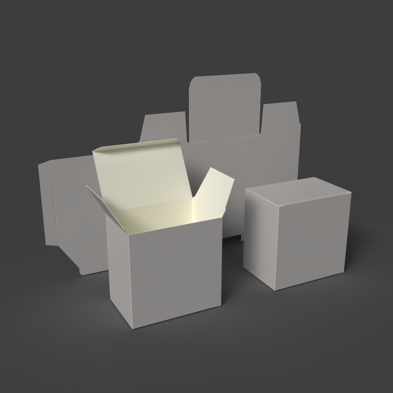 A cardboard box with a dovetail bottom Open closed and disassembled packaging 3D Model .c4d .max .obj .3ds .fbx .stl .blend