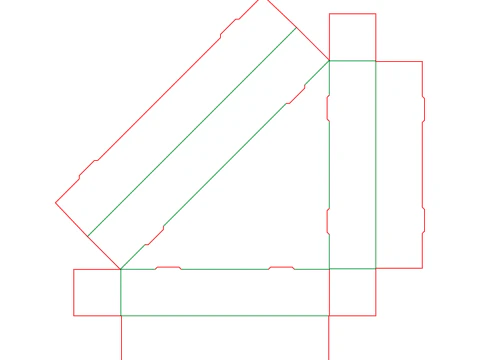 A self-assembling triangular cardboard tray without a lid Assembled and disassembled packaging 3D Model