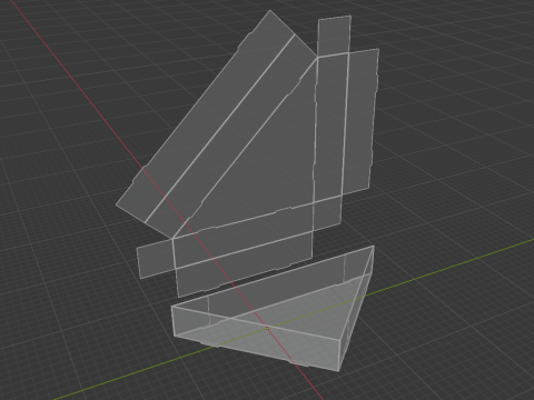 A self-assembling triangular cardboard tray without a lid Assembled and disassembled packaging 3D Model
