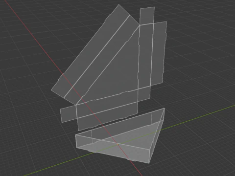 A self-assembling triangular cardboard tray without a lid Assembled and disassembled packaging 3D Model