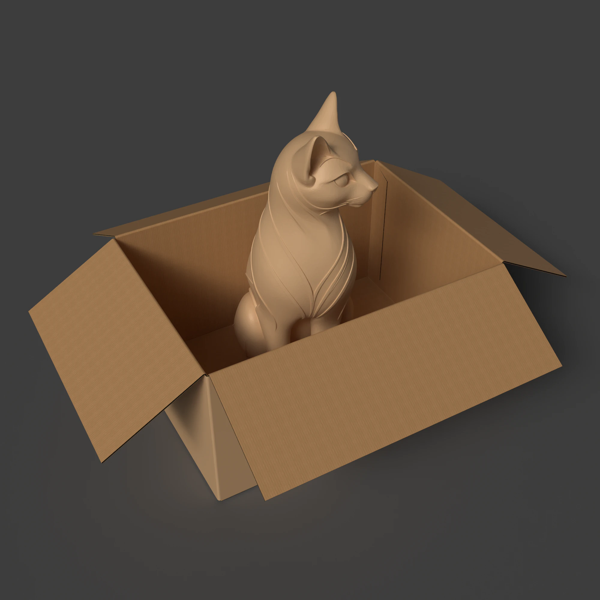 A real cardboard box 3D Model .c4d .max .obj .3ds .fbx .stl .blend 